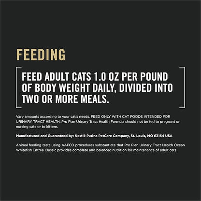 Purina Pro Plan Urinary Tract Cat Food Wet Pate, Urinary Tract Health Ocean Whitefish Entree - (Pack of 24) 5.5 oz. Cans