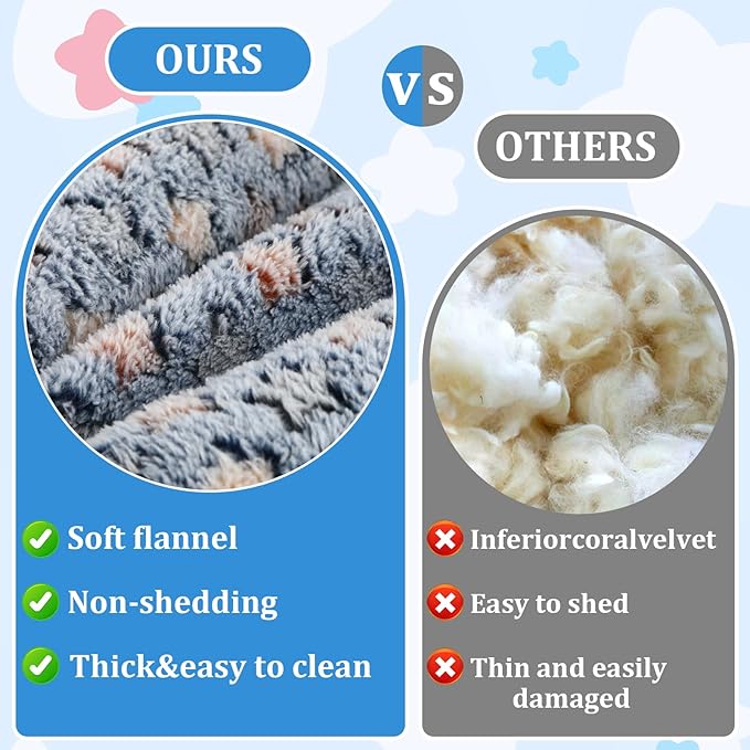 15.7X14 Inch Rabbit Bed, Padded Concave Bed for Small Animals, Cuddle Cushion Plush Mat with Cotton Lounger Pillows for Guinea Pigs, Hamsters, Rabbits, Rats and Bearded Dragons