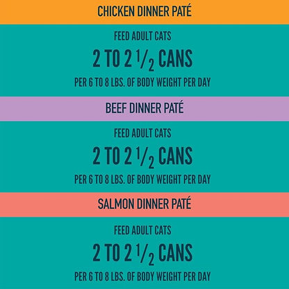 A Strong Heart Canned Wet Cat Food, Chicken, Beef and Salmon Variety Pack - 3 oz Cans (Pack of 24), Made in The USA with Real Chicken, Beef and Salmon