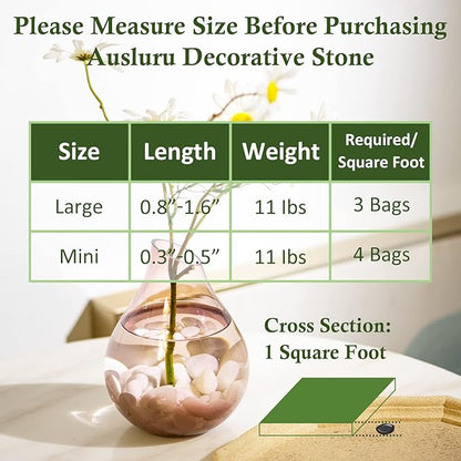 11lbs Natural River Rocks, High-Polished Pebbles for Plants Garden, 1-2 inch Decorative Stones, Ideal for Fish Tank, Vases, Garden Landscaping Rocks Landscaping, Black