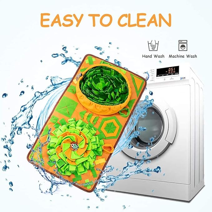 AWOOF Large Dog Snuffle Mat, Interactive Feeding Mat, 34.6 in x 19.6 in, Squeaker and Crinkle Paper, Non-Slip, Easy to Clean