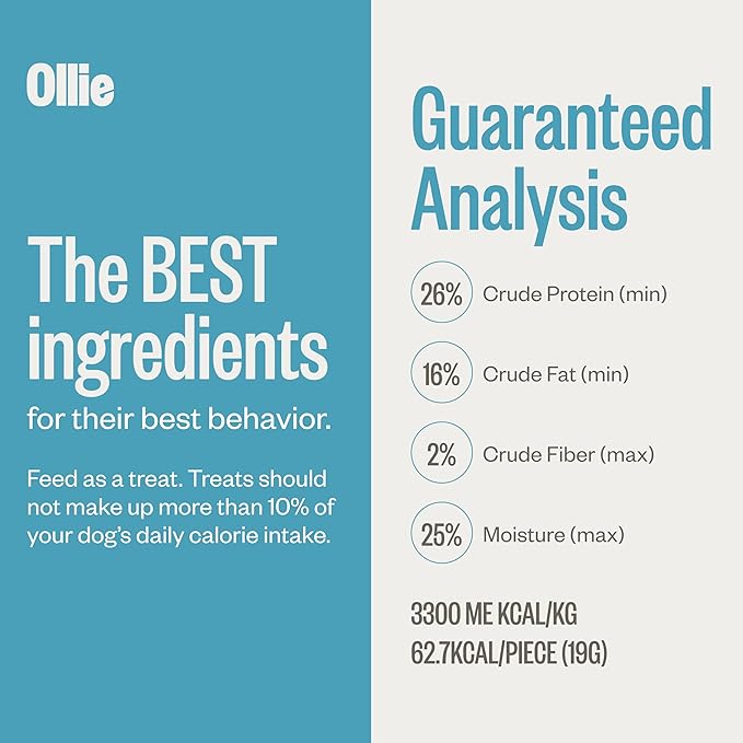 Ollie Salmon and Coconut Jerky Dog Treats, All Natural, Healthy Snacks, Made with Real Meat 5 Oz. Human Grade, Pack of 1, for Dogs