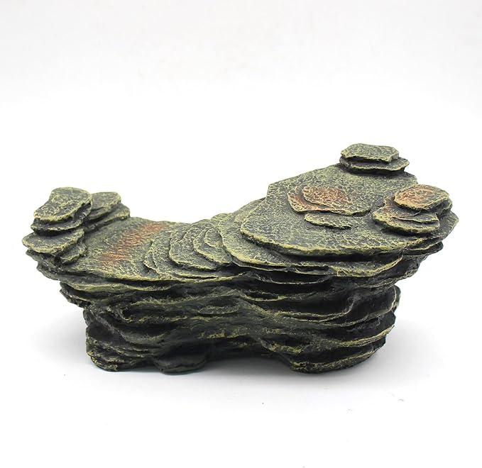 Turtle Basking Platform Shale Scape Step Ledge, Reptile Ladder Resting Terrace Aquarium Decor, Great for Reptiles, Amphibians, Frogs, Small Turtle