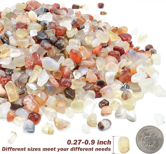 Halatool 2.2LB Crystal Pebbles 0.27"- 0.79" Natural Landscaping Pebbles Aquarium Gravel Decorative Polished Stone Suitable for Plants Home Decoration DIY Handmade Fish Tanks Vase Filler