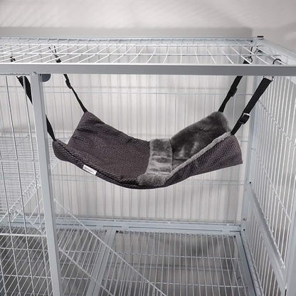 Small Animal Hammock Soft Warm Bed Hanging Pet Sleeping Bag for Ferret Squirrel Rat Sugar Glider - Gray