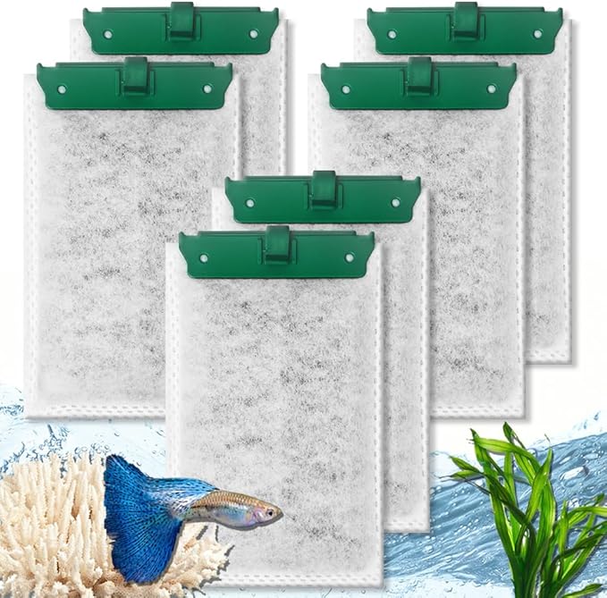 Medium Aquarium Filter Cartridges Compatible with Tetra Whisper Bio-Bag Filters, Fish Turtle Tank Assembled Filters for Tetra Whisper Power Filter 10i IQ10 PF10 & ReptoFilter (Medium-6 Pack)