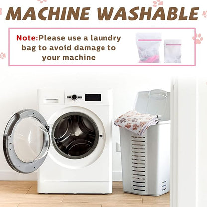 Geelin 4 Pcs Cat Hammock for Cage Hanging Soft Pet Hammock Bed with Adjustable Straps and Metal Hooks Double Sided Bed for Large & Small Cats Ferret Rat Sugar Glider Puppy(Paw,16 x 20 Inch)