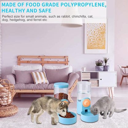 Kenond 40oz Hanging Automatic Rabbit Food and Water Dispenser, Dog Cage and Ferret Feeder, Gravity Cat Feeder Set, Cage Food Bowl for Bunny, Guinea Pig, Chinchilla (Green)