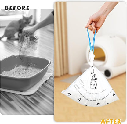 80 Count Ultra-Strong 2mil Thick Cat Litter Bags Liners, Compatible with Litter-Robot 3 and 4 Automatic Cat Litter Box Bags, Tear-free Leak-proof 24" x 29"