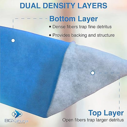 Big Kahuna Aquarium Filter Floss Rolls – 12-inch Pond and Aquarium Filter Media – 1-inch Thick Wet/Dry Aquarium Filter Pad – Bonded Filter Media Pad for Freshwater or Marine Aquariums, Ponds – 5ft