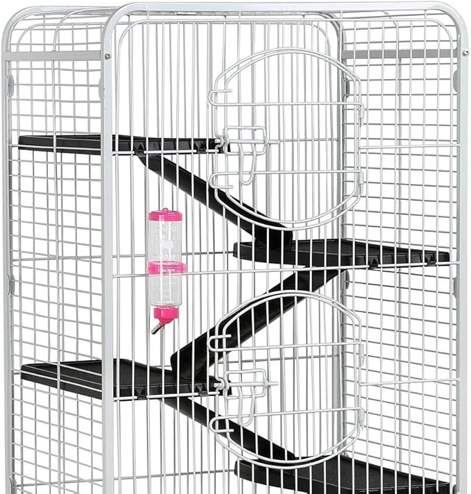 Yaheetech 52-inch Rat Cage Multi Level Rolling Pet Cage for Ferret/Chinchilla/Squirrels/Bunny with Water Bottle, White