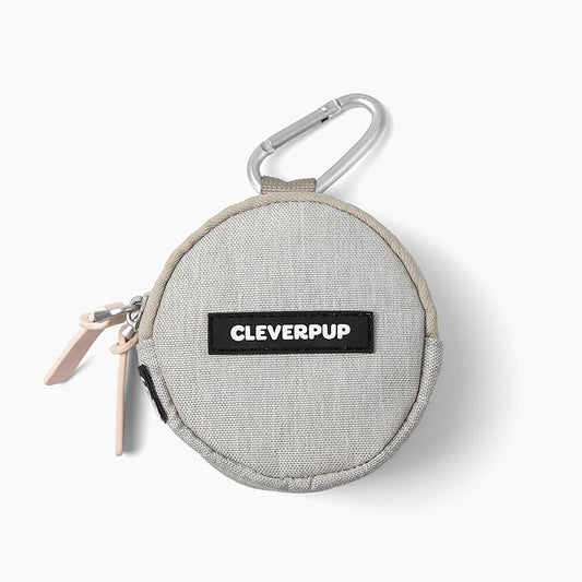 Snackpack Double Insulated Dog Treat Pouch - Holds 1.5 Cups - Dog Training and Walks Snack Bag, Two Pockets for Dry or Wet Treats, Attaches to Leash, Belt, or Bag - Sand