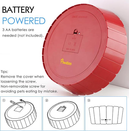 Pawaboo Interactive Cat Toy with Running Mouse, Electronic Motion Cat Toy Automatic Teaser for Indoor Cats, Pop and Play Hide Seek Cats Toys Hunting Mouse for Pet Cats Kitten Play Fun Exercise, Red