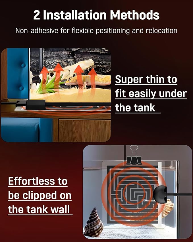 Pawfly 5 W Reptile Heat Pad 6 x 5.5 Inch Reptile Heating Pad Under Tank Terrarium Safe Fast Heating Mat Heat Mat for Turtles Frogs Snakes Lizards Geckos Hermit Crabs Spiders & Other Reptiles