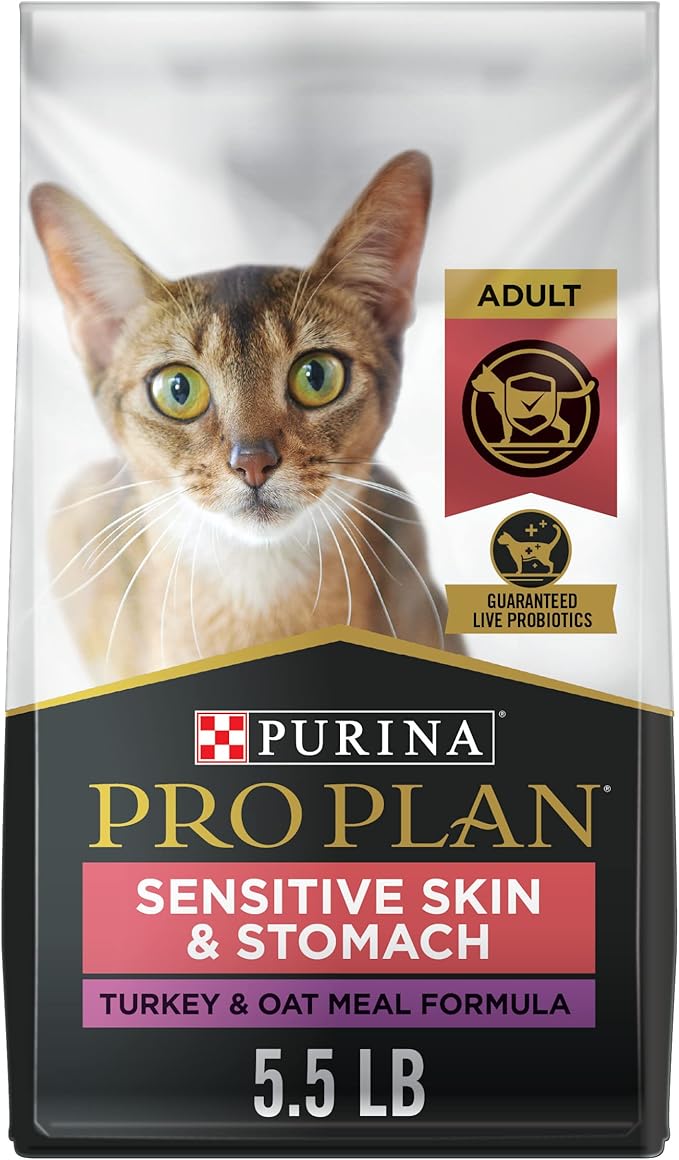 Purina Pro Plan Sensitive Skin and Stomach Dry Cat Food Turkey and Oat Meal Formula - (Pack of 1) 5.5 Pound Bag
