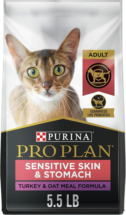 Purina Pro Plan Sensitive Skin and Stomach Dry Cat Food Turkey and Oat Meal Formula - (Pack of 1) 5.5 Pound Bag