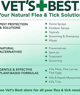 Vet’s Best Indoor Flea and Tick Spray – Dog Flea and Tick Treatment for Home, Plant-Based Formula with Natural Oils, Kills Fleas, Eggs & Ticks on Contact, Made in USA, 32 oz