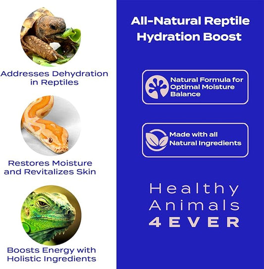 HealthyAnimals4Ever HA4E - Reptile Hydration Boost - Natural Formula for Moisture Balance, Skin Vitality & Energy Support - Ideal for Low-Humidity Environments - 300 Tablets