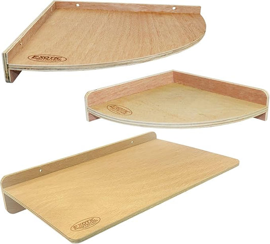 Wood Platform Set - 3 Pack Cage Accessory Shelves Assorted Sizes - for Chinchillas, Rats, Prairie Dogs, Degus, Ferrets, Birds, Sugar Gliders, Rabbits, Guinea Pigs, & Other Small Pets