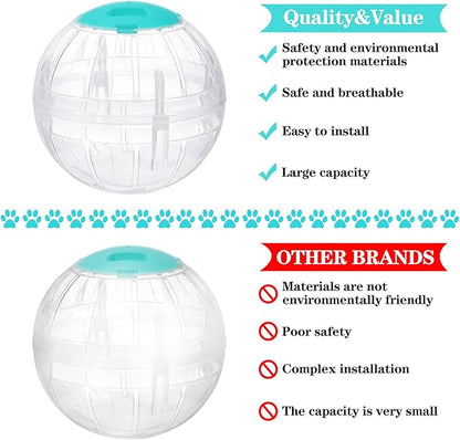 2 Pieces Hamster Exercise Ball, 5.7 Inch Guinea Pigs Running Ball Transparent Plastic Hamster Wheel for Dwarf Rabbits Small Pets to Reduce Boredom and Increase Activity