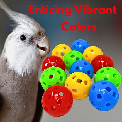 Bonka Bird Toys 1492 PK12 Mini Hard Plastic Balls, 3/4" Diameter, Durable Non-Toxic Material for Small to Medium Bird Breeds, Vibrant Colors, Ideal for DIY Bird Toys and Interactive Playtime