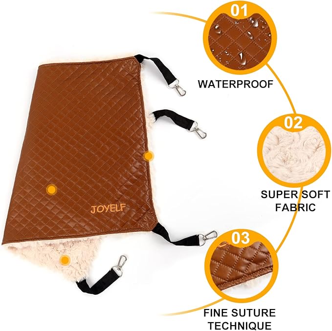 JOYELF Cat Hammock Bed, Medium Reversible Cage Hammock Hanging Soft Bed for Kitten, Ferret, Puppy or Small Pet