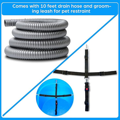 SHELANDY 45" Pet Grooming Bathtub Dog Wash Station | Heavy Duty Bathing Tub (Bathtub & Stairs Combo)