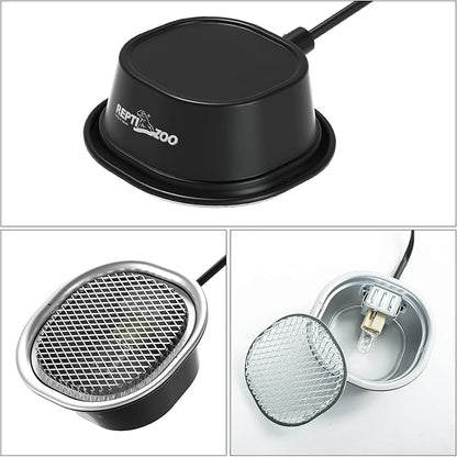 G9 Reptile Heat Lamp Bulb and Light Fixture with Safety Mesh, G9 Mini Heat Bulb 50W Warm White, UVA Reptile Heat Lamp and Basking Lampshade for Bearded Dragon Gecko Turtle Lizard Snake