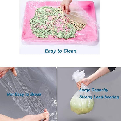 50 Pcs Disposable Rabbit Cage Liner Plastic Toilet Film Leak-Proof for Small Animals Bunny Guinea Pig Bird Cage Liners Litter Box Crate Tray Drawer Quick Cleanup Essentials Indoor (Compact)