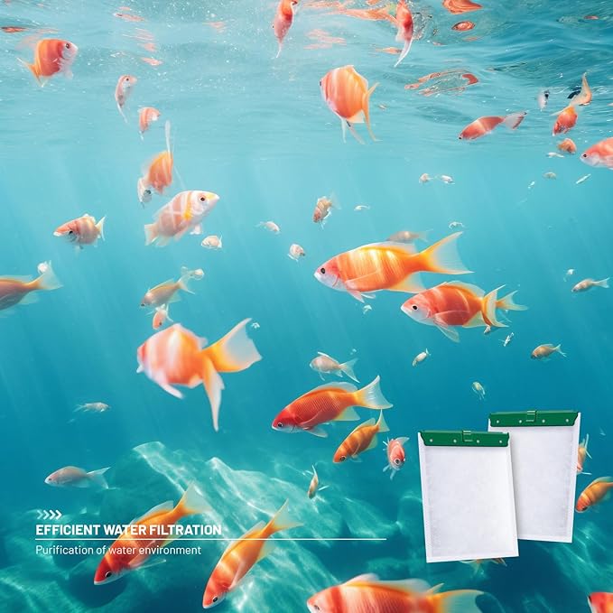 16 Count Medium Filter Cartridges Compatible with Whisper Bio Bag Filters, Large Aquarium Filter Cartridge for Whisper 10i/IQ10/PF10 and Repto Filter 90 GPH