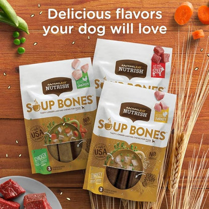 Rachael Ray Nutrish Dog Chews Soup Bones With Real Beef & Barley, 24 Dog Treats