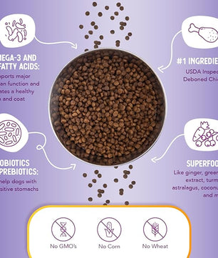 Health Extension Little Bites Dry Dog Food for Small Breeds, Chicken & Brown Rice Recipe, with Probiotics & Superfoods for Digestion & Coat Health, 30 lb Bag (Pack of 1)