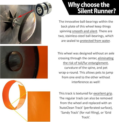 Silent Runner 12" Regular | Wheel + Cage Attachment | Sugar Gliders, Hamsters, Rats