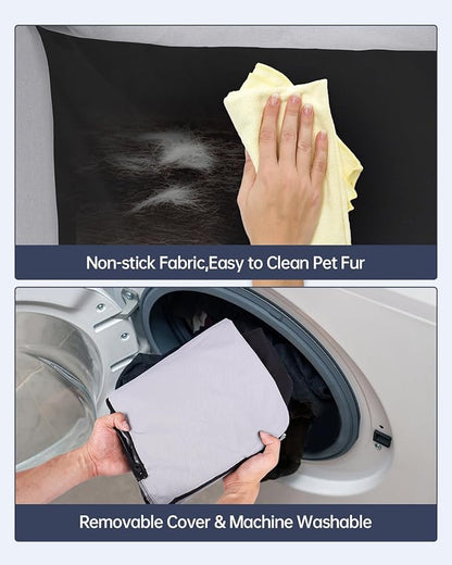 Medium Dog Car Seat for Medium Sized Dogs, Car Seat for Small Dogs with Side Zipper, Waterproof Dog Travel Booster in car with Storage Pockets Up to 25lbs, Memory Foam Filling for Max Support, Black