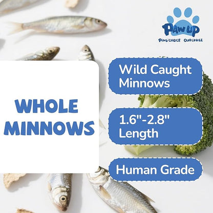 Freeze Dried Minnows Dogs Treats – 100% Raw Single-Ingredient Pet Fish Snacks – Rich in Omega-3, Grain-Free – Healthy Training Rewards & Meal Toppers, 2.8 oz