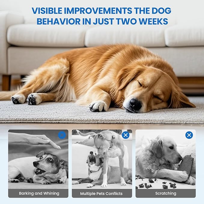 Dog Calming Diffuser, Puppy Pheromones Calming Diffuser, Relaxing Pheromone for Dogs Relief Stress Anxiety Fighting Scratching Barking, Help Train Dog to Pee, 2 Diffuser 2 Refill(48ml)