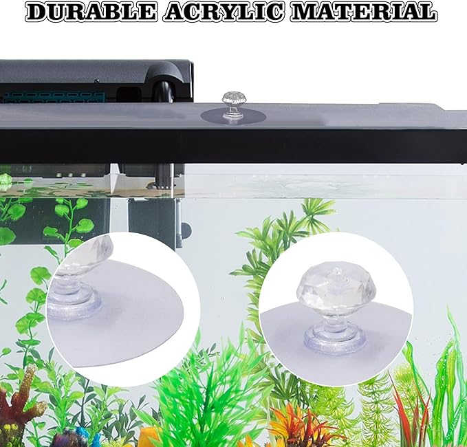 10 Pcs Aquarium Lid Handle, Acrylic Round Handles with Adhesive for Fish Tank Cover, Fish Tank Accessories, Aquarium Lid Handle Replacement