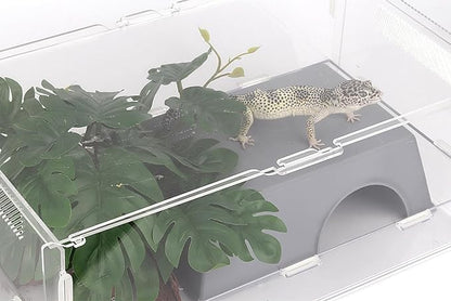 Snake Hide, Leopard Gecko Tank Accessories for Reptile Ball Python Crested Gecko Lizard Bearded Dragon - GrayHideXL