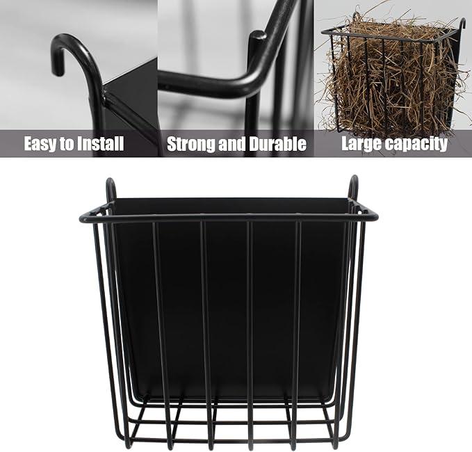 Guinea Pig Hay Feeder，Rabbit Hay Feeder with Heavy-Duty Metal Frame Hay Holder，for Bunny, Guinea Pigs,Chinchillas-6.9x4.7x6.6 inch