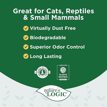Nature's Logic 100% Natural Pine Pellet Cat Litter - 100% Ponderosa Pine, Dust-Free, Unscented, Biodegradable - Safe for Cats, Kittens, Reptiles & Small Pets - Highly Absorbent - 12 lb Bag