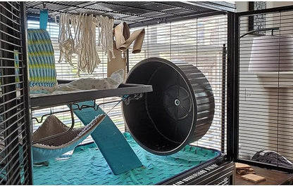 15" Chin-Sprint : All-Metal Durable, Fast Exercise Wheel - for Chinchillas, Prairie Dogs, Rats, Degus, Hedgehogs, Opossums & Other Small Pets (Black)