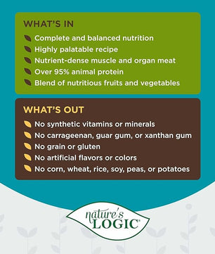 Nature's Logic Grain-Free Canned Dog Food - 95% Animal Proteins - 100% Natural Wet Dog Food Cans - No Common Allergens - All Life Stages - Ideal for Sensitive Dogs - Lamb (13.2 oz, 12 pack)