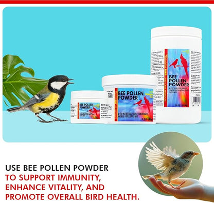 Morning Bird Bee Pollen Powder for Birds 3 Oz – Complete Nutrition with Protein, Amino Acids & Immune Support – Bird Vitamin & Mineral Supplement for Daily Health & Wellness