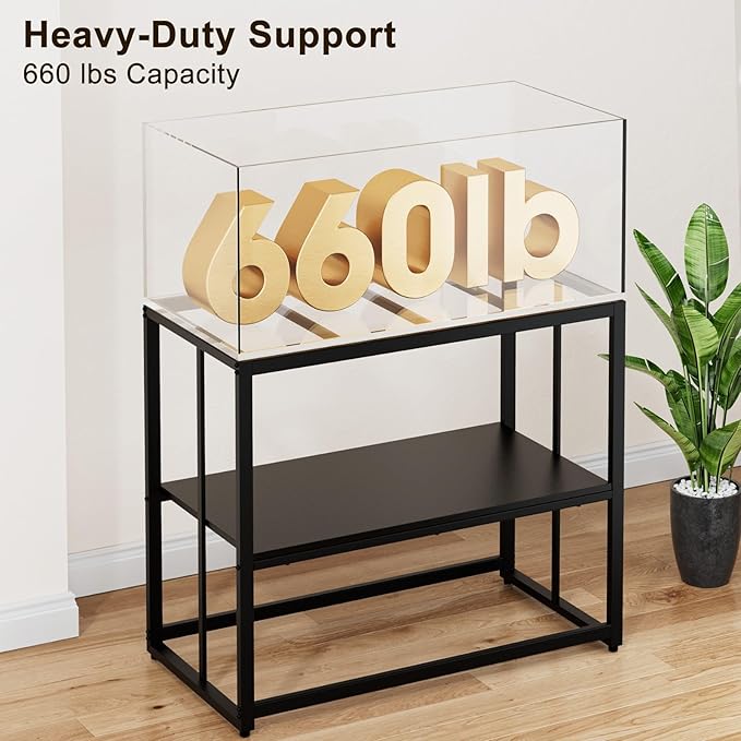 Urban Deco 40 Gallon Fish Tank Stand 660LBS Capacity For Aquarium Stand Metal Fish Tank Stand 38.2"x18.5"x29.5" Dual-Layer Design Terrarium Stand Ideal for Home and Office