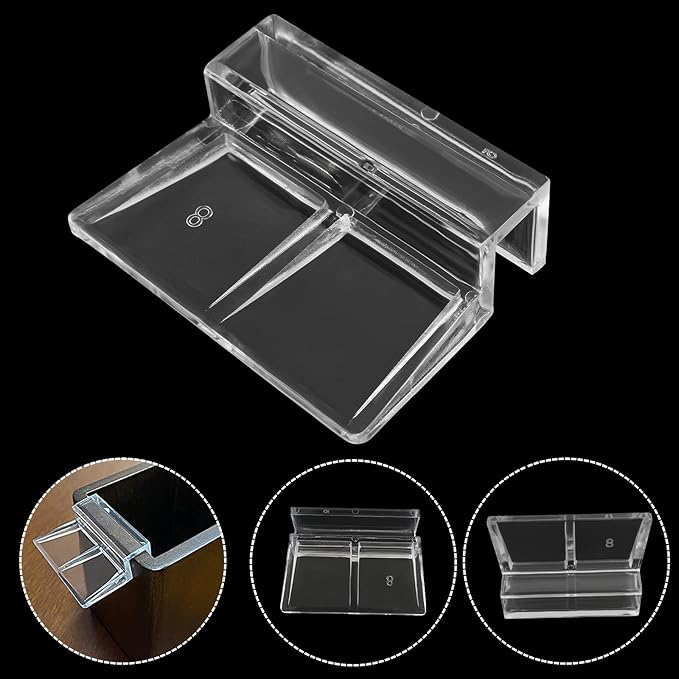 12 Pack Aquarium Lid Clips DIY Aquarium Lid Holder Clear Acrylic Fish Tank Support 8MM Aquarium Glass Holder(8MM)