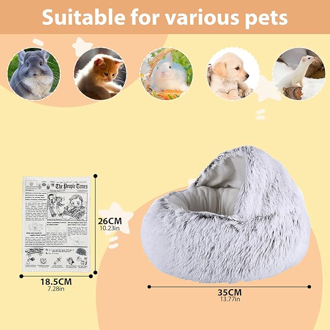 Ferret Bed Cave and Hideouts | Hammock for Cage | Hideaway Bed Accessories | Small Pet Cushion Long Plush Soft Washable for Ferret & Small Animals