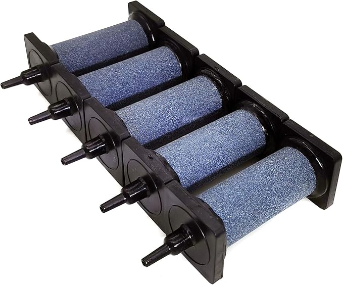 ALEGI Aquarium Air Stone Cylinder Bubbler with Plastic Shield for Hydroponic, Fish Tank (A3080 5pcs)