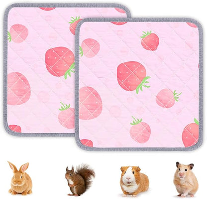 2 Pack Guinea Pig Bedding, Washable Guinea Pigs Cage Liner Reusable Guinea Pig Mat Waterproof Guinea Piggy Bedding for Cage, Super Absorbant Pee Pads for Small Animals Hamster Rabbit Squirrel