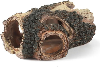 IBWell Aquarium Wood Fish Tank Decorations，Resin Fake Logs Terrarium DÉCor, Reptile Hide Aquarium Hideout for Fish Cave, Small Turtles, to 20 Gallon Tank
