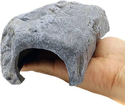 JIHAQUA Reptile Rock Reptile Hide Cave Hideout Terrarium Habitat Decor Ornament Shelter (Style B)